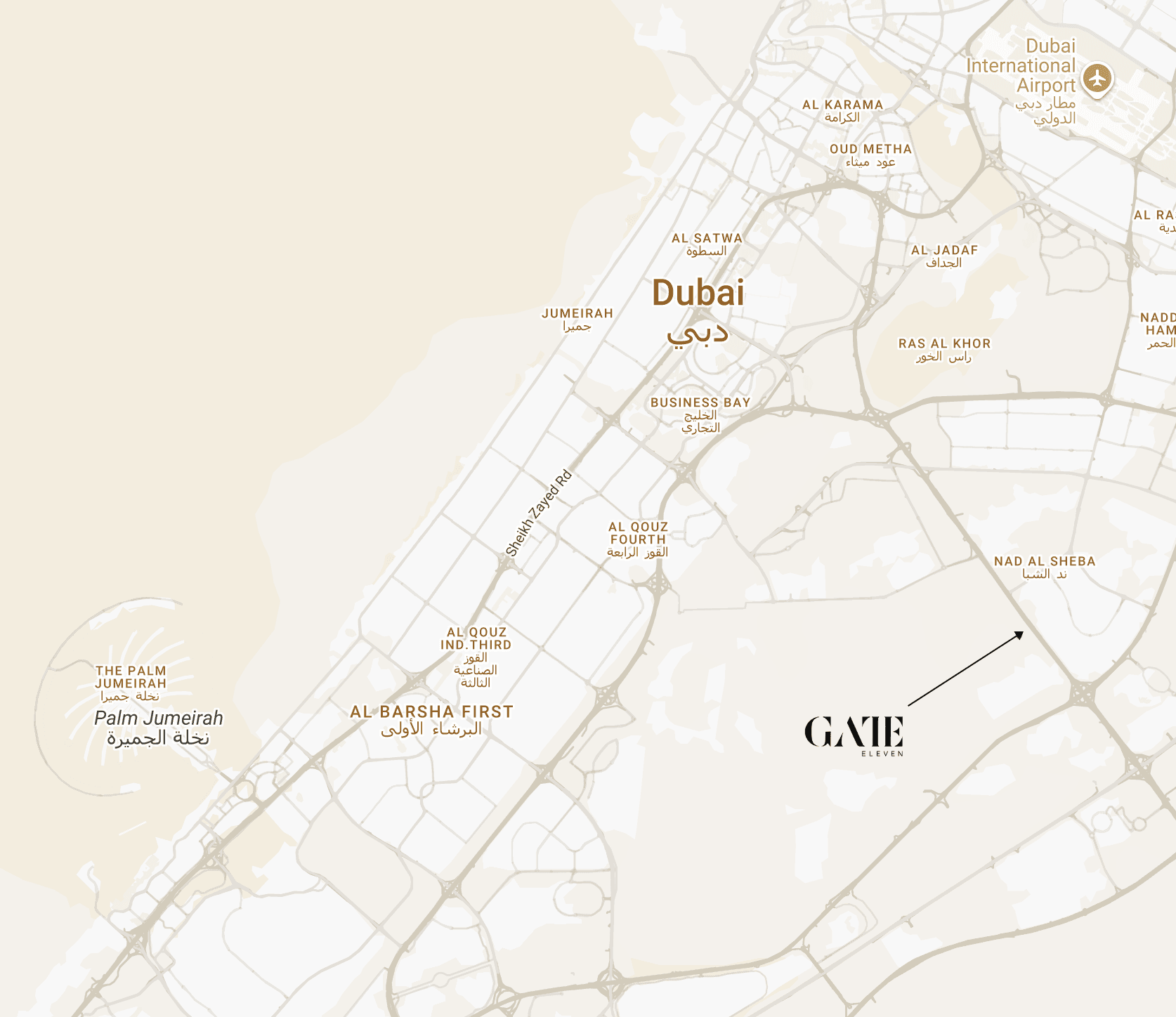 Gate Eleven Residences Location Map - Dubai